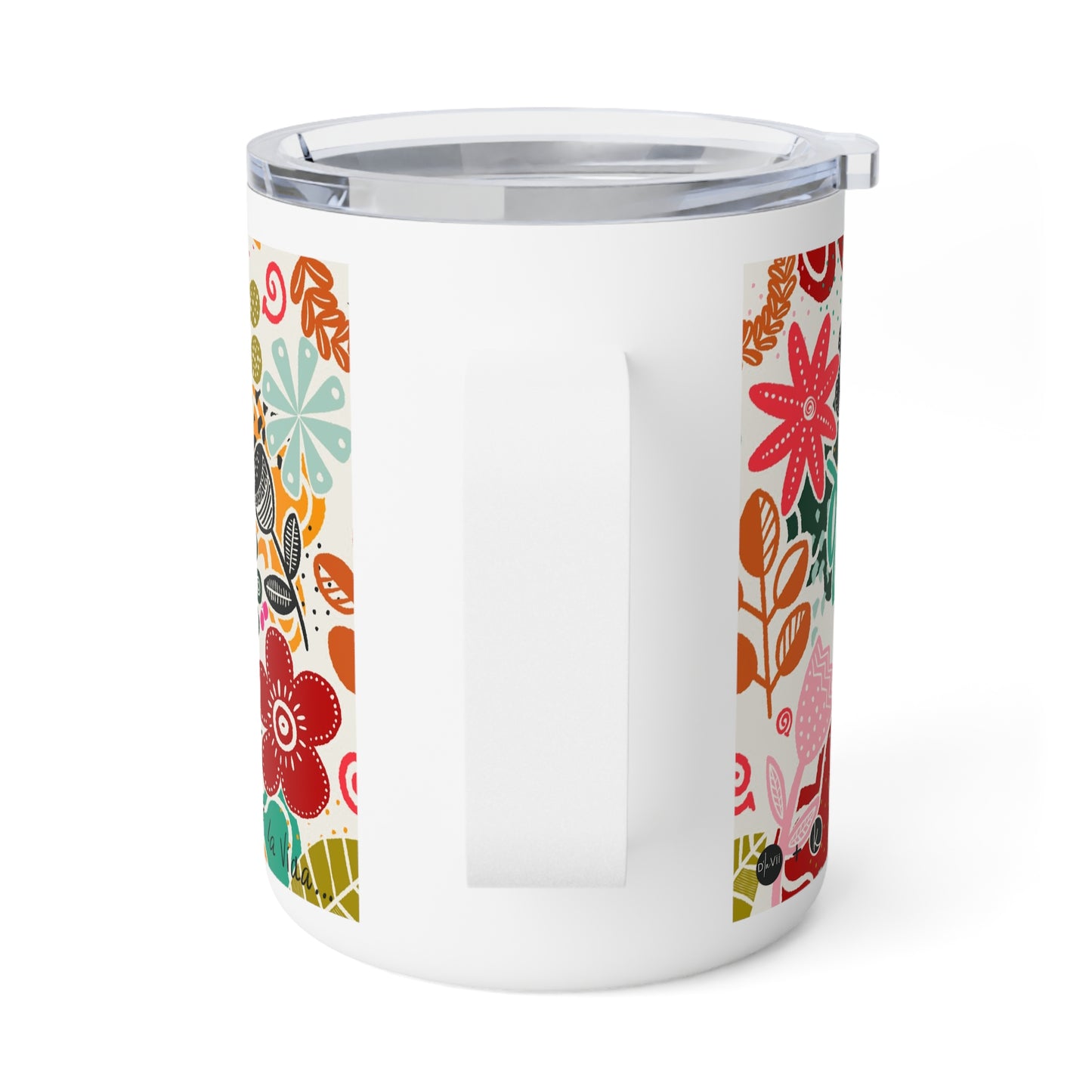 Echale Flores a la Vida - Insulated Coffee Mug, 10oz.