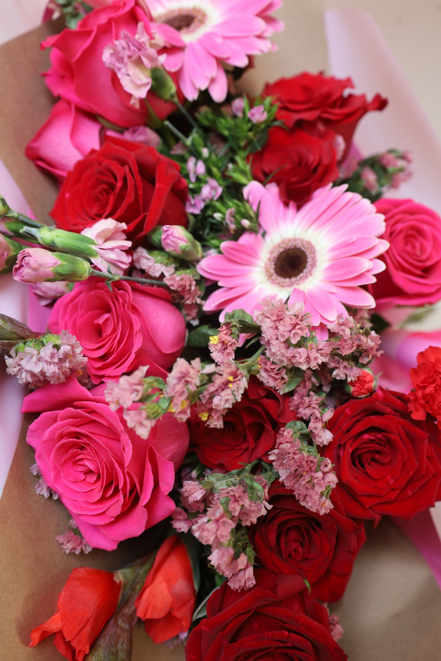 Bouquet L (Large) – Red & Pink Statement Valentine’s Bouquet | (Miami)