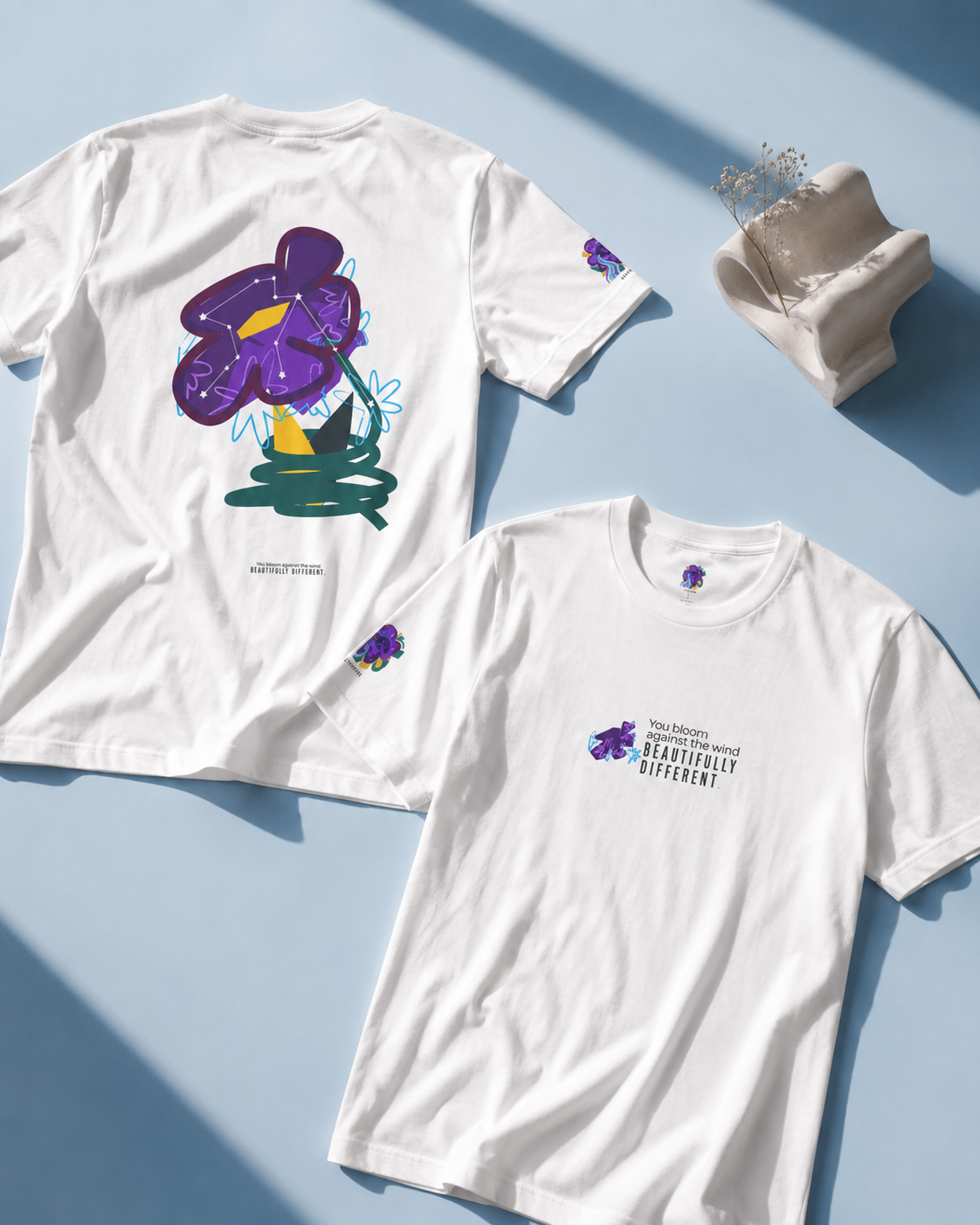Aquarius Zodiac Flower Tee – Cosmic Bloom | Astrology Shirt Gift