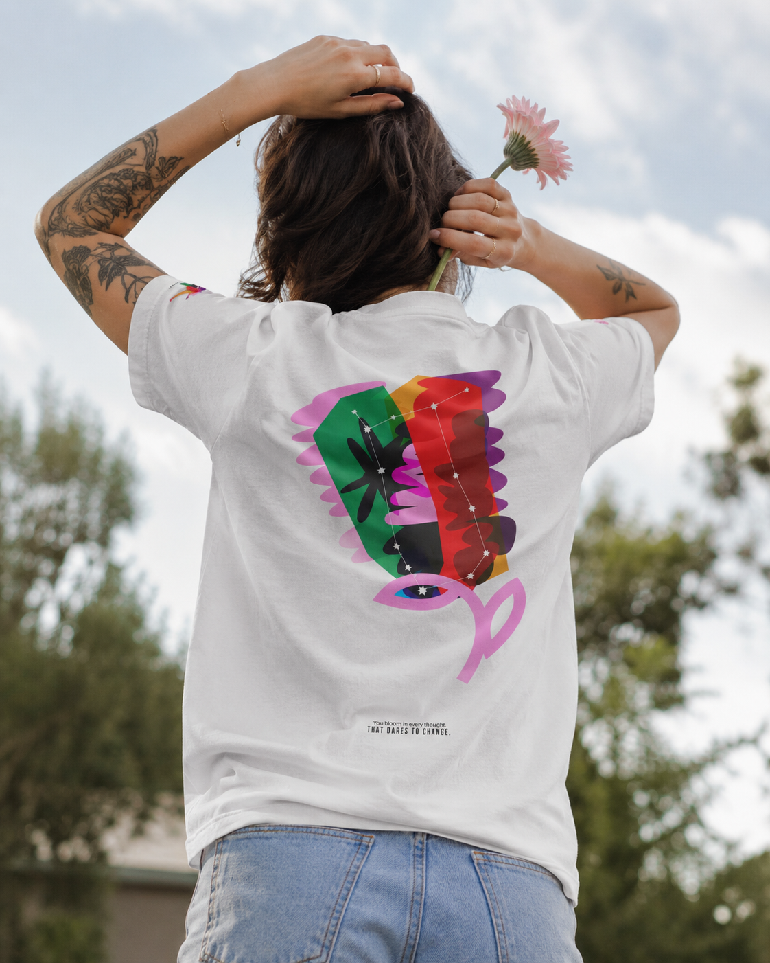 Gemini Zodiac Flower Tee – Cosmic Bloom | Astrology Shirt Gift